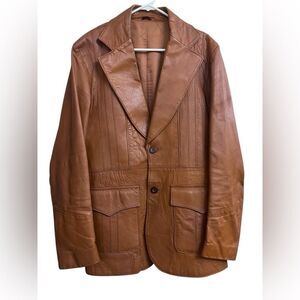 Vintage Pioneer Wear Leather Jacket Mens 42 Brown Albuquerque 70s